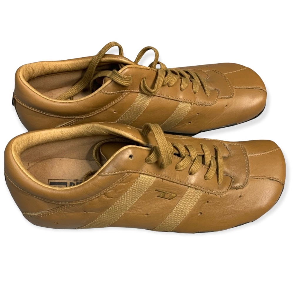 Diesel Tan/Tobacco Low-Top Leather Sneakers